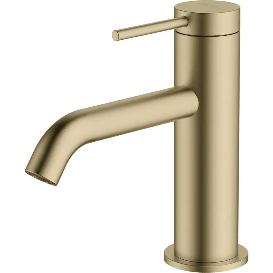 Venice Classic Gold Curved Basin Mixer
