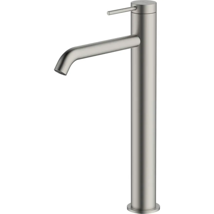 Venice Brushed Nickel Curved Tower Basin Mixer