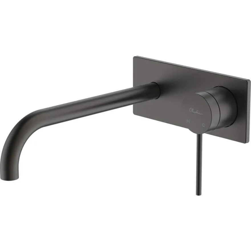 Venice Gunmetal Curved Wall Mixer Set