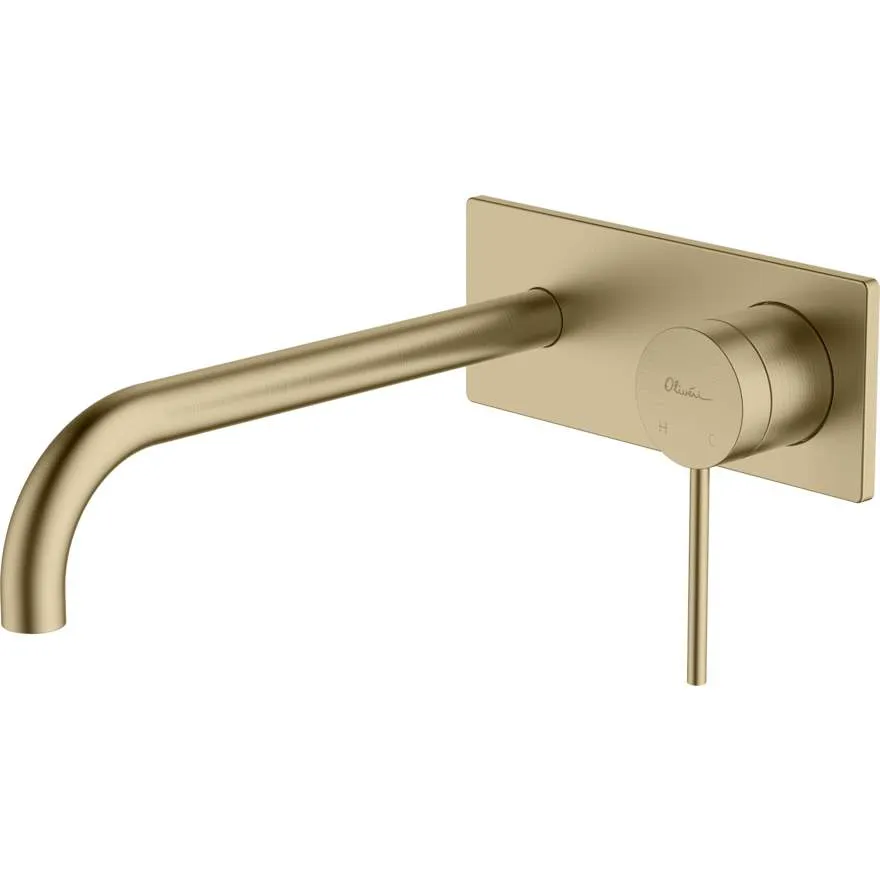 Venice Classic Gold Curved Wall Mixer Set