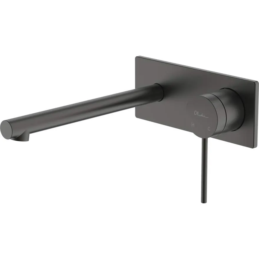 Venice Gunmetal Straight Wall Mixer Set
