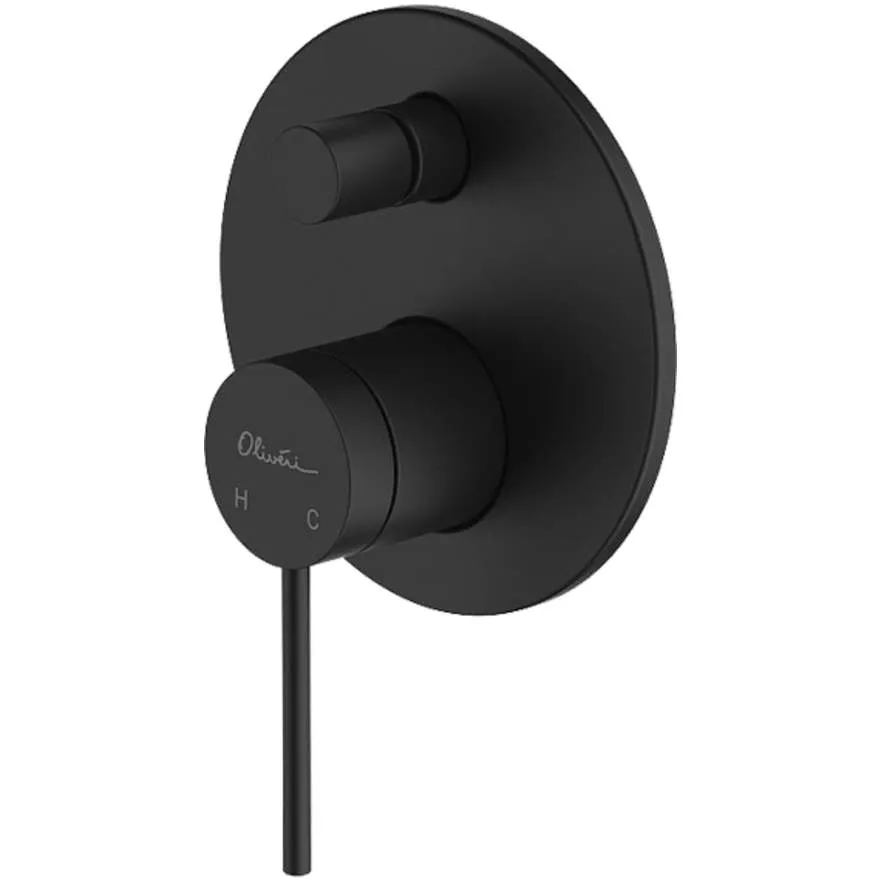 Venice Matte Black Wall Mixer with Diverter