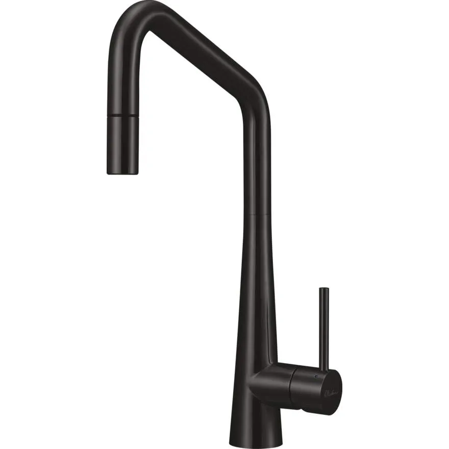 Essente Black Square Goose Neck Pull Out Mixer