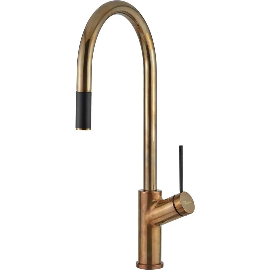 Vilo Natural Brass Pull Out Mixer