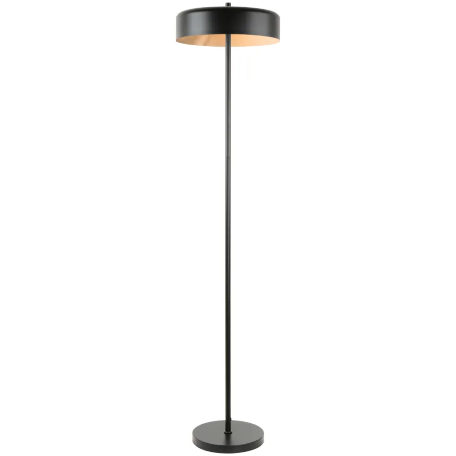 CLA Kello Minimalist Drum Shade Floor Lamp Matte Black