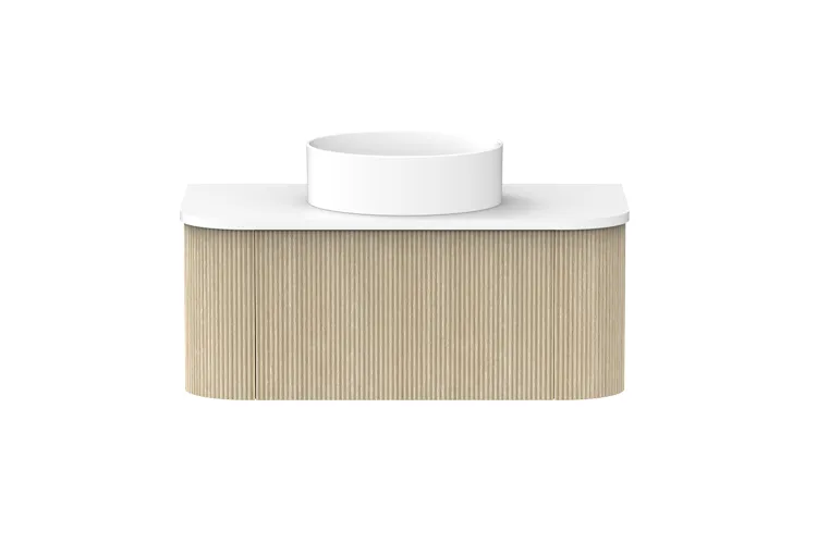 Waverley 900mm Centre Bowl Vanity, Coastal Oak