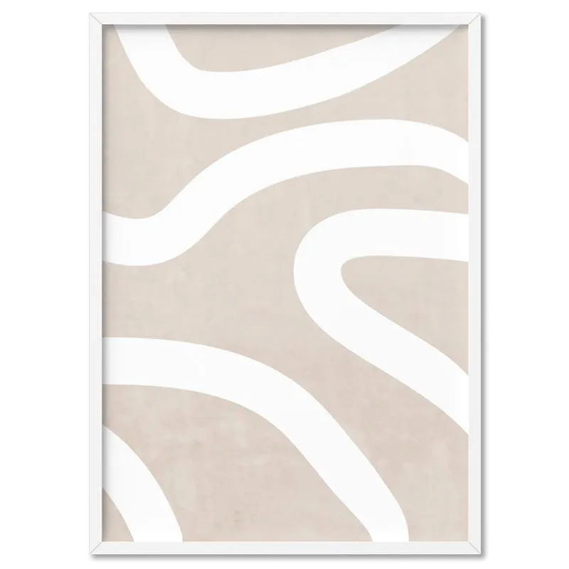 Boho Abstracts | White Lines I - Art Print