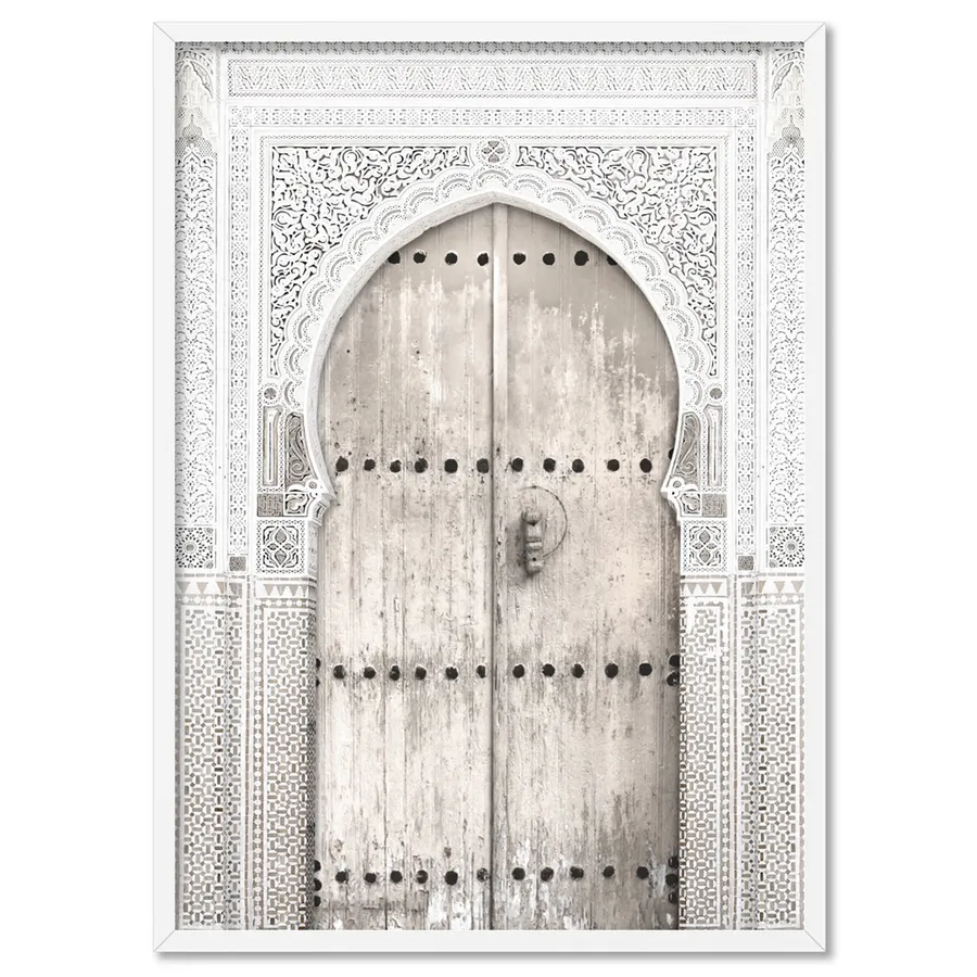 Doorway in Neutral Tones Morocco - Art Print