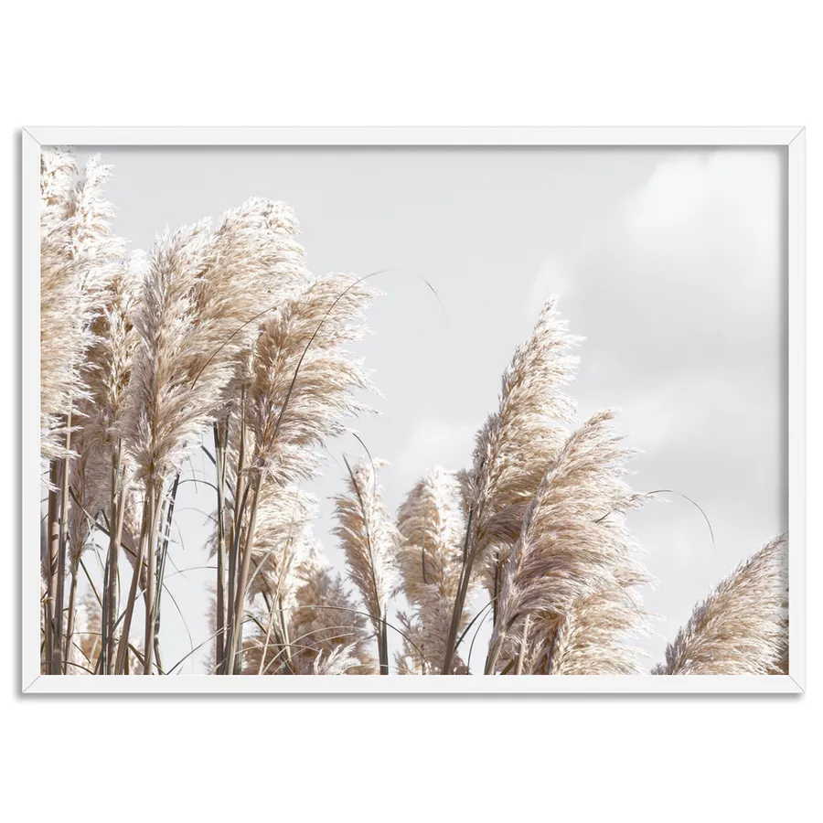 Pampas Grass Landscape in Neutral Tones - Art Print