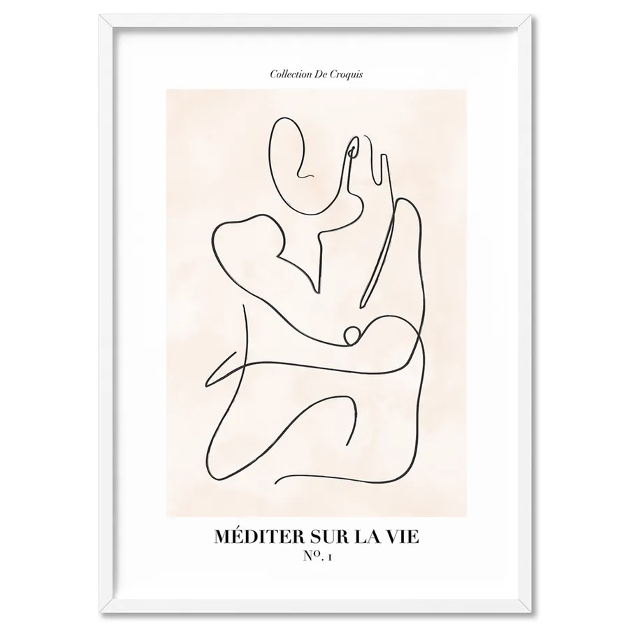 Abstract Line Art Figures I | Meditate on Life - Art Print