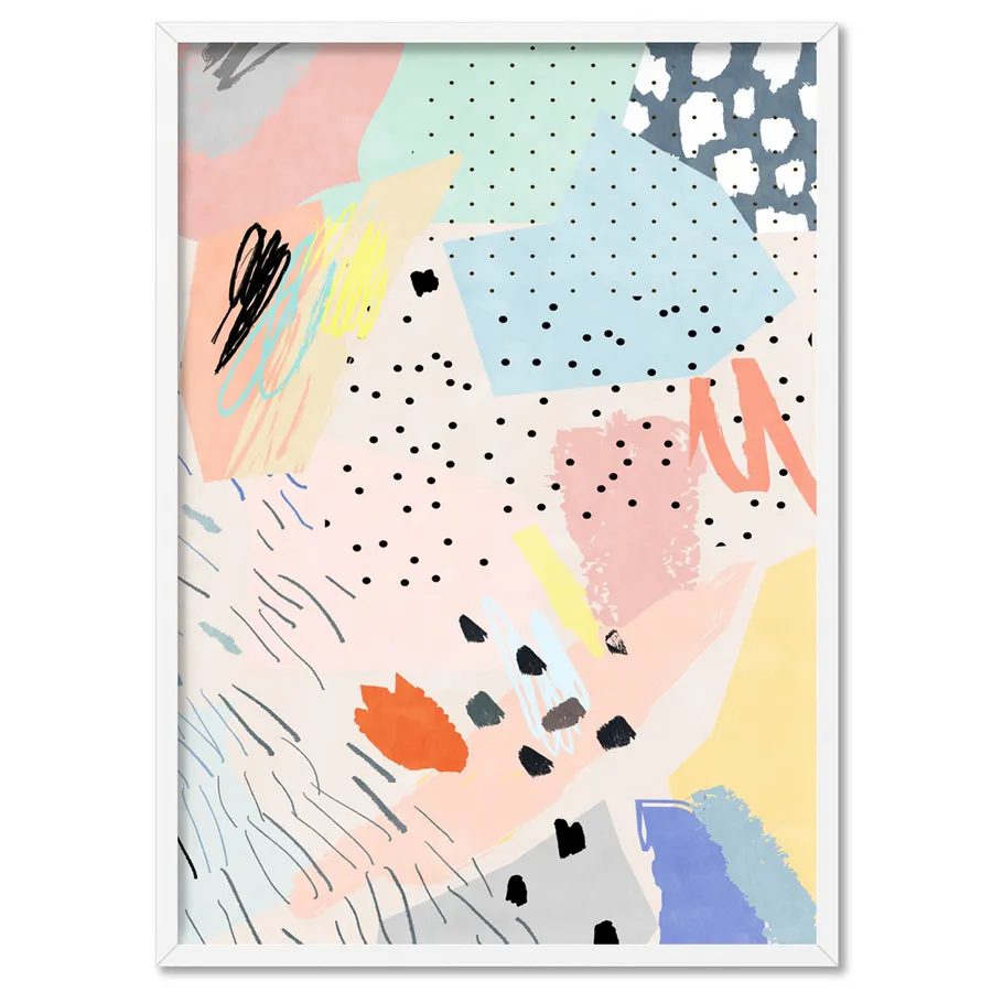 Abstract Geo Pastel Gardens III - Art Print
