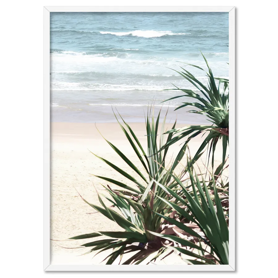 Byron Wategos Beach Palm View - Art Print