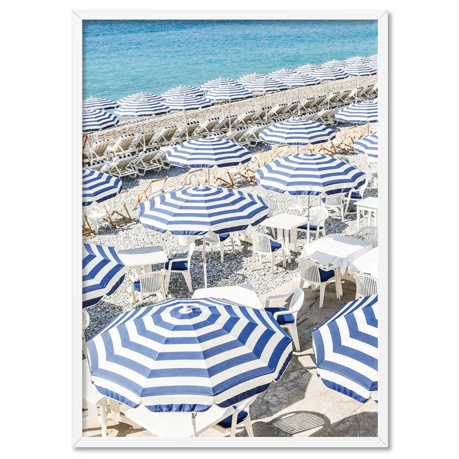 Amalfi Seaside Umbrellas I - Art Print by Victoria's Stories