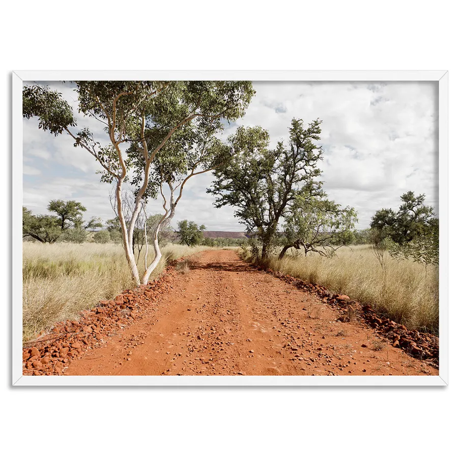 Gumtree Outback Road - Art Print