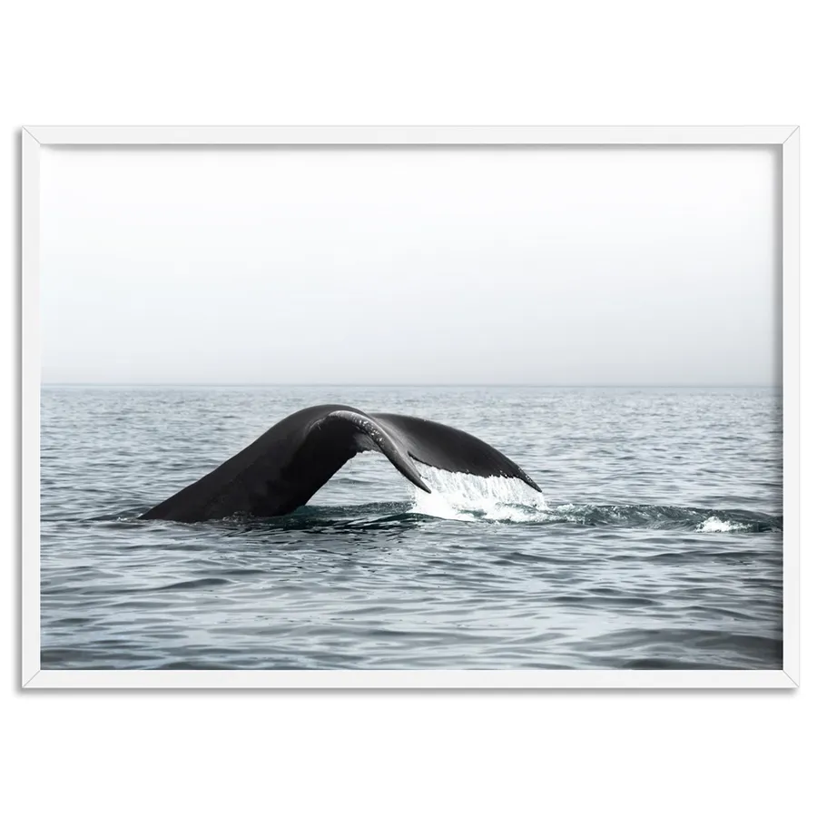 Humpback Whale Tail III Landscape - Art Print