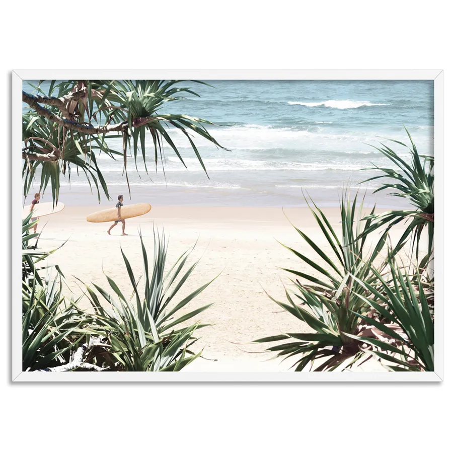 Wategos Beach Byron Surfer - Art Print