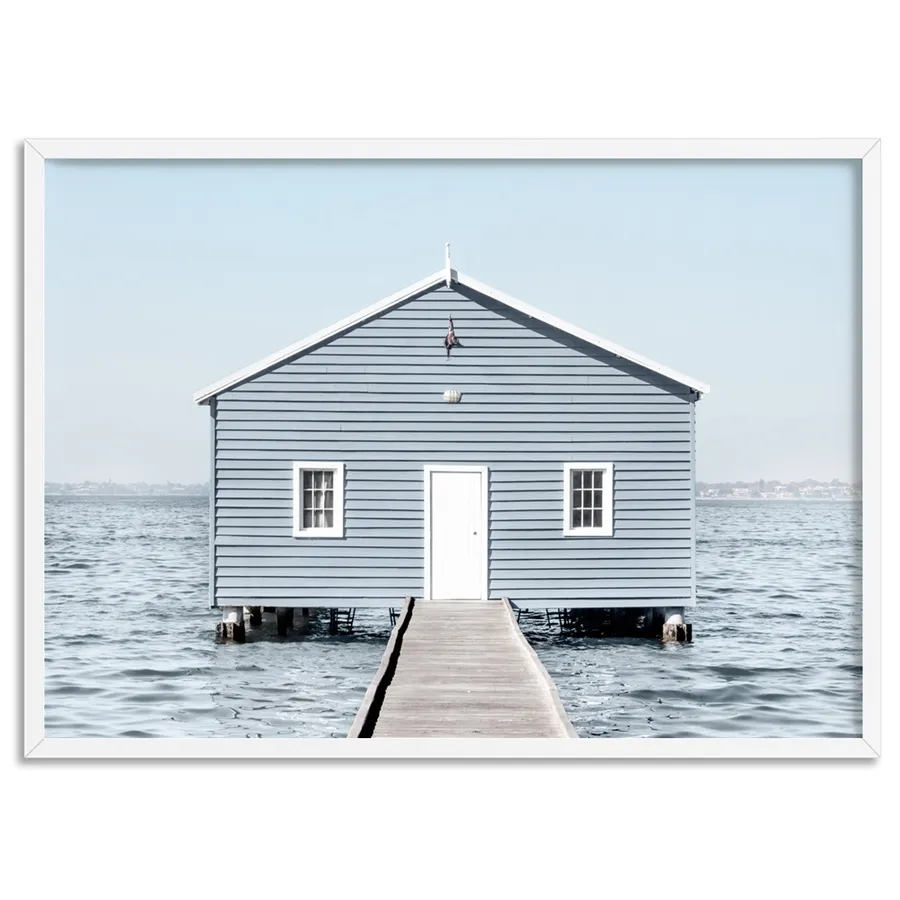 Blue Boat House - Art Print