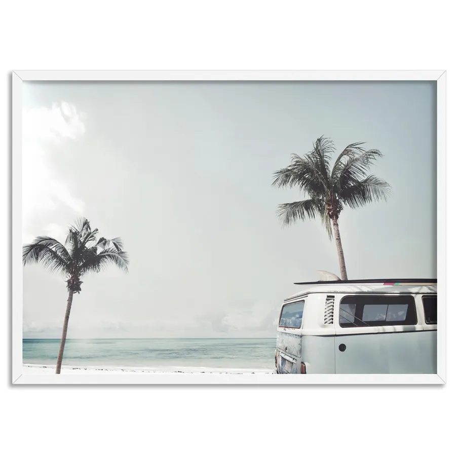 Kombi | Sea Green Surfer Van I - Art Print