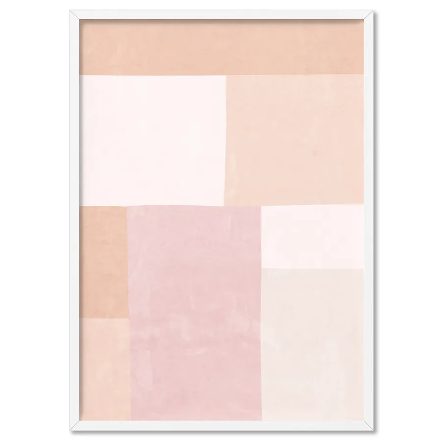 Abstract Blocks | Boho Blush II - Art Print