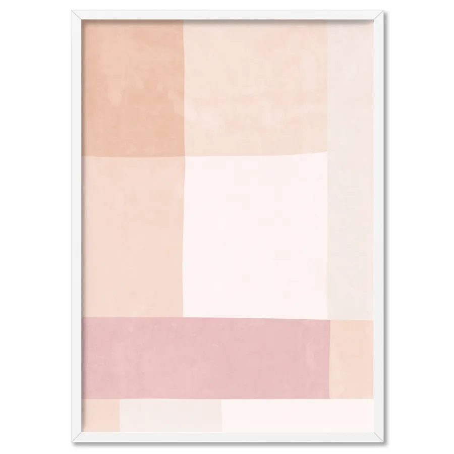 Abstract Blocks | Boho Blush III - Art Print