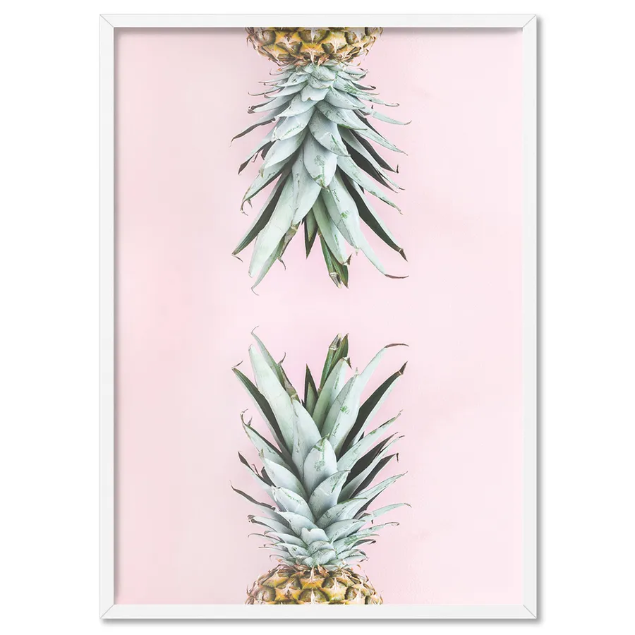Pineapples on Pink - Art Print