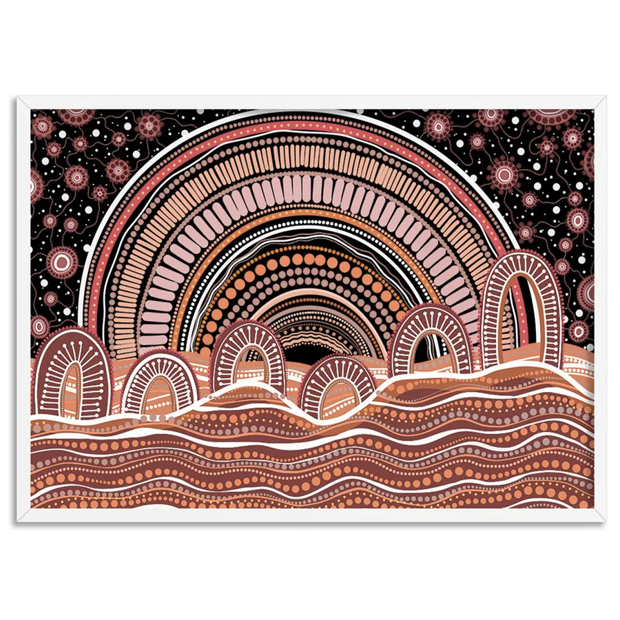 Windha Wiyala Night Sky in Landscape II - Art Print by Leah Cummins