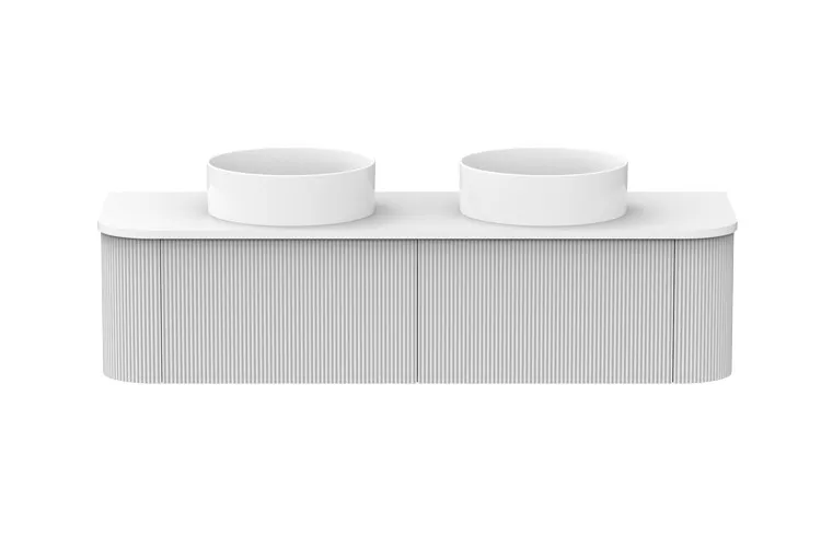 Waverley 1500mm Double Bowl Vanity, Ultra White