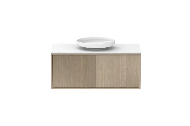 Clifton 900mm Centre Bowl Vanity, Coastal Oak