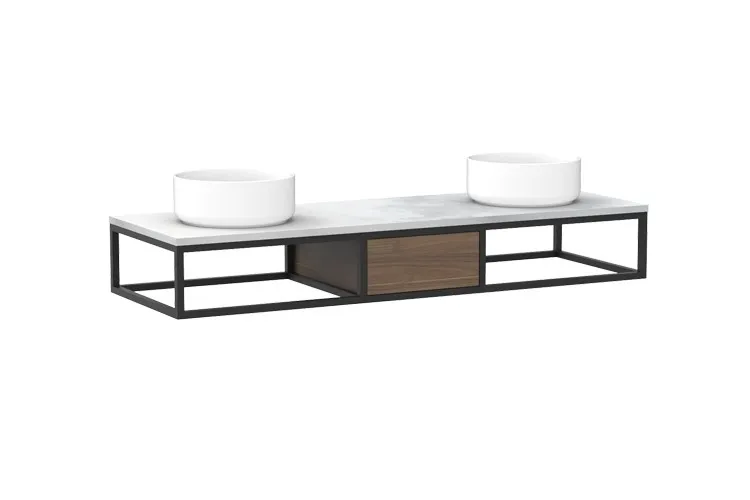 Cobalt Quartz Metal Frame Vanity