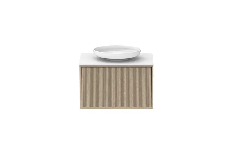Clifton 600mm Centre Bowl Vanity, Coastal Oak