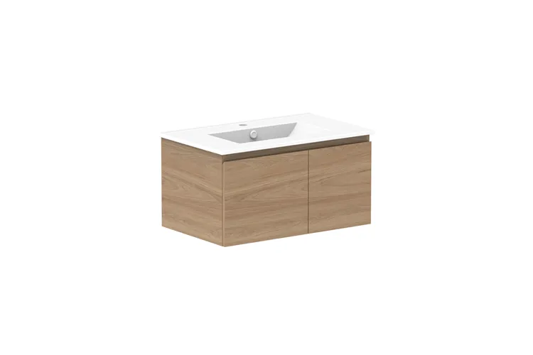 Glacier Door & Drawer, Slim 750mm, Centre Bowl Vanity