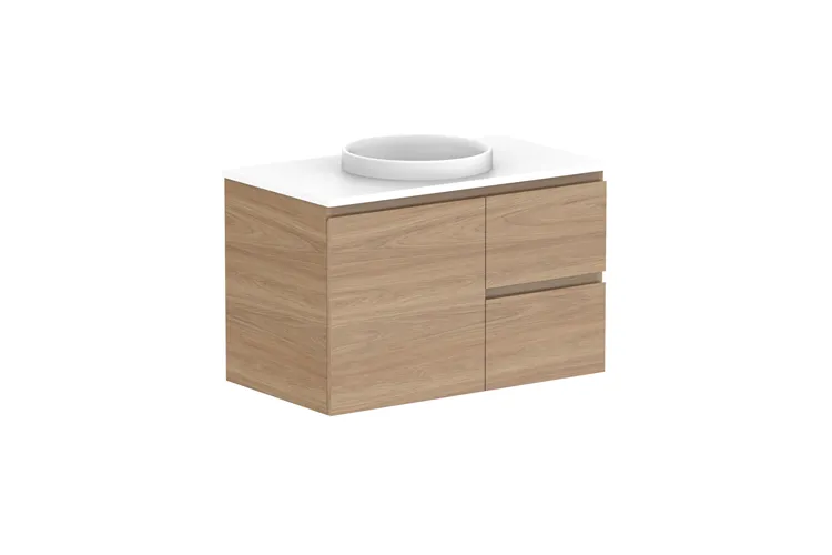 Glacier Door & Drawer, Twin 900mm, Centre Bowl Vanity
