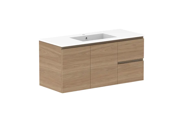 Glacier Door & Drawer, Twin 1200mm, Centre Bowl Vanity