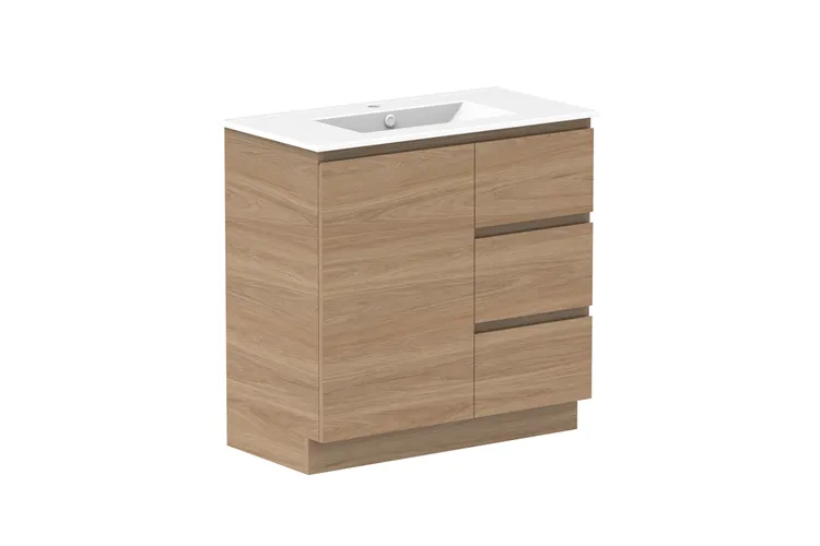 Glacier Door & Drawer, Trio 900mm, Centre Bowl Vanity