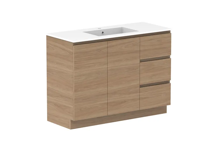 Glacier Door & Drawer, Trio 1200mm, Centre Bowl Vanity