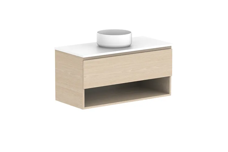 Glacier Shelf, Slim 1050mm, Centre Bowl Vanity