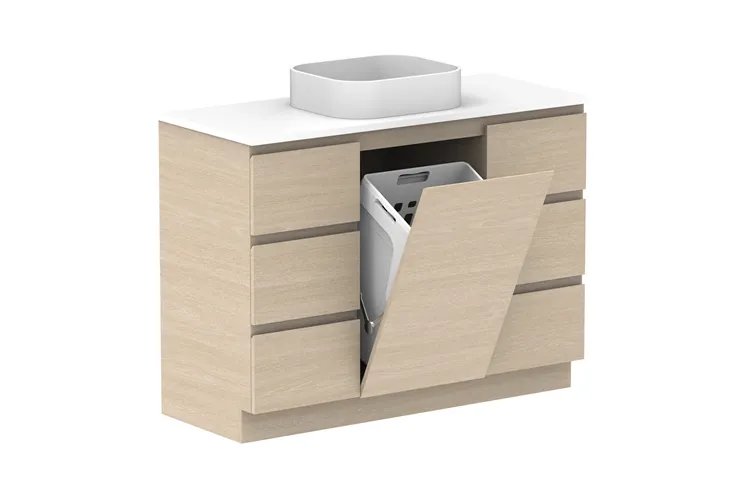 Glacier Hamper, Trio 1200mm, Centre Bowl Vanity