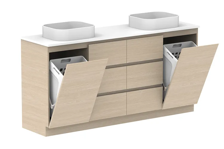 Glacier Hamper, Trio 1800mm, Double Bowl Vanity