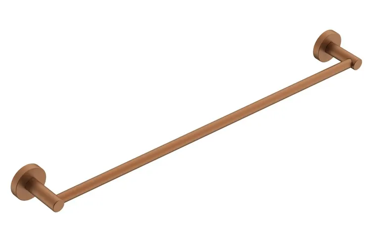 Soul Single Towel Rail 600mm, Brushed Copper