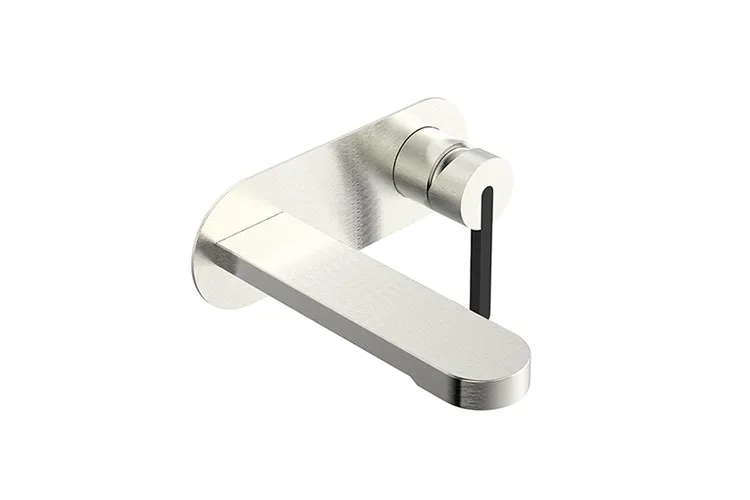 Bronx Wall Basin Set, Brushed Nickel / Matte Black