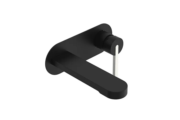 Bronx Wall Basin Set, Matte Black / Brushed Nickel