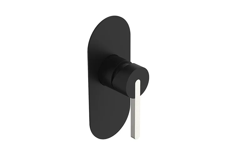 Bronx Wall / Shower Mixer, Matte Black / Brushed Nickel