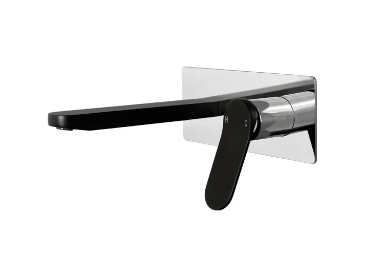 Liberty Wall Basin Set, Chrome & Black