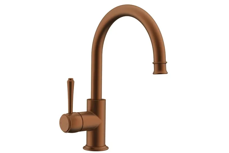 Eternal Gooseneck Basin Mixer Brush Copper