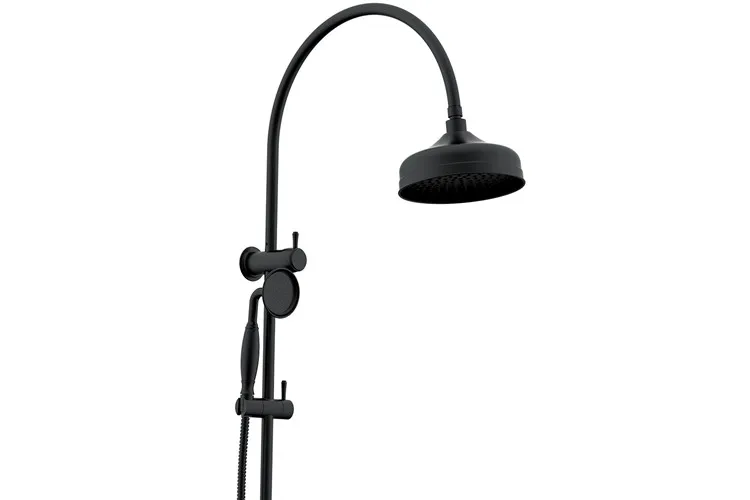 Eternal Gooseneck Twin Shower Set Matte Black