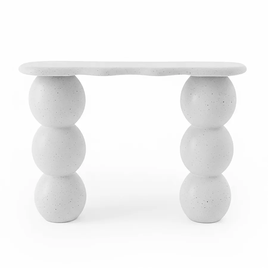 Valdor Signature Concrete Console Table in White