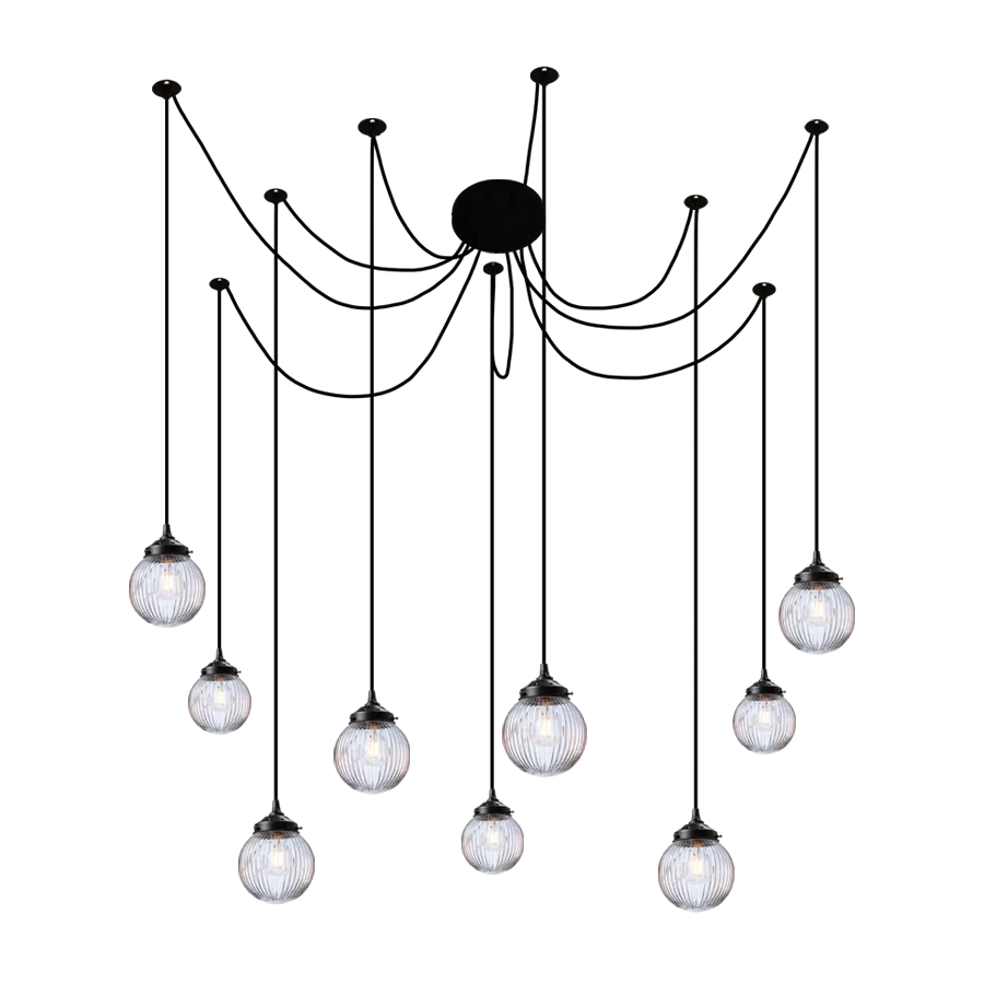 Dakota Reeded Glass Drop Chandelier