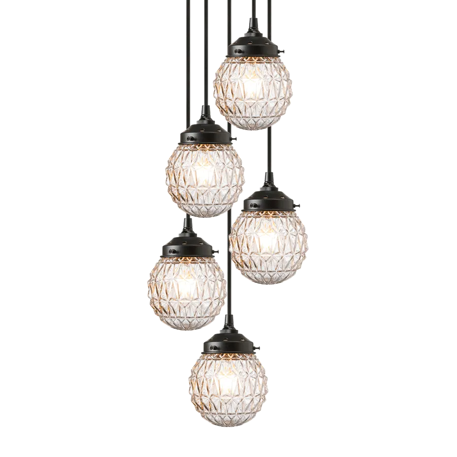 Henricksens Glass Multi Drop Chandelier