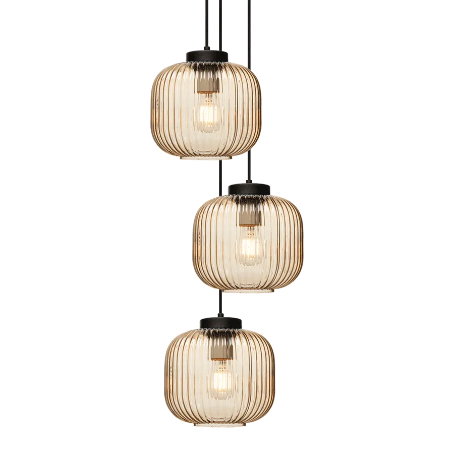 Balmain Reeded Glass Multi Drop Pendant