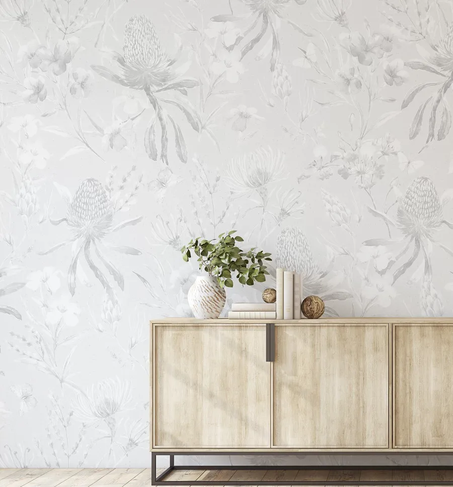 Grey Banksia Wallpaper Mural